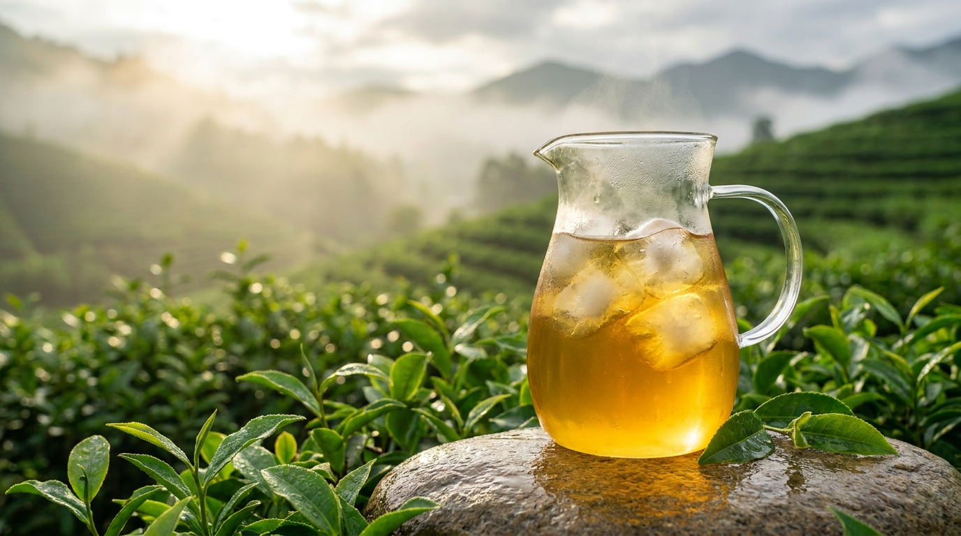Chilled black tea preservation vessel retaining peak polyphenol bio-availability