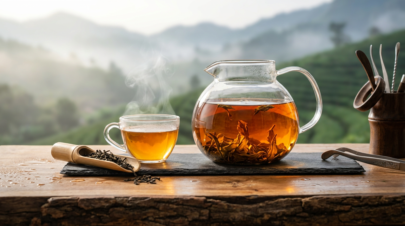 Bảng thông số định lượng ủ trà Shan Tuyết cổ thụ mẻ 1.500ml chuẩn nhiệt độ 90 độ C WECHA