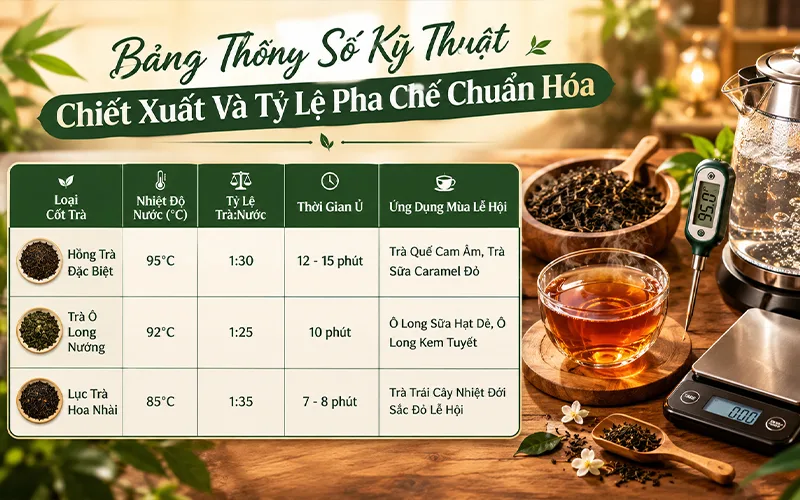 Standardized Barista Extraction Specifications & Brewing Ratio Chart for Core Wecha Teas