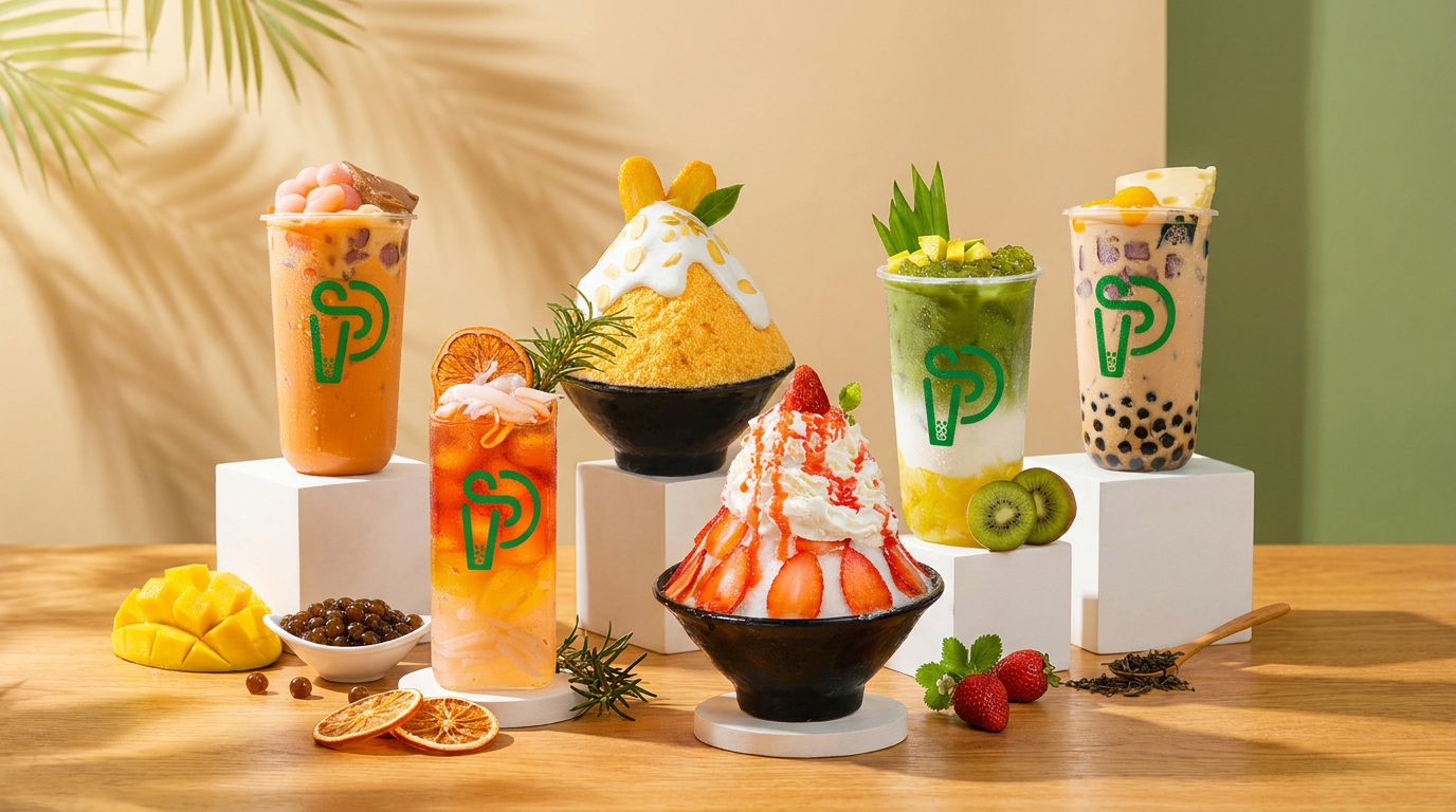 Chụp ảnh món đồ uống thương mại chất lượng cao chuẩn Passion Link minh họa cho đoạn: 4. Nguyên Tắc Thiết Kế Menu Tinh Gọn: Tối Đa Món - Tối Thiểu Nguyên Liệu Tồn Kho. Kết hợp hình ảnh đồ uống nghệ thuật từ quầy bar Passion Link, có logo Passion Link tinh tế tăng nhận diện thương hiệu.