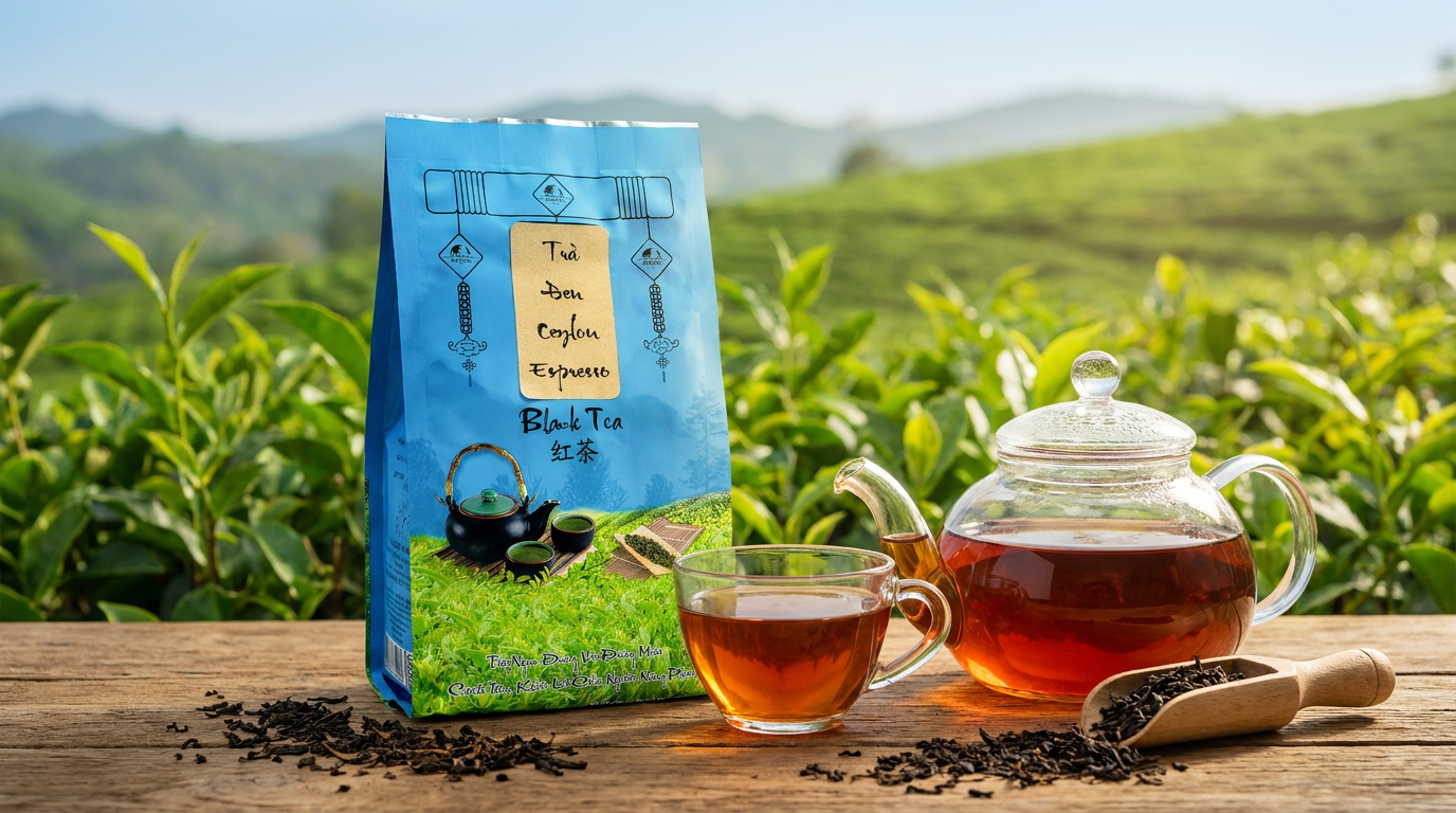 Combo nguyên liệu Trà Đen Ceylon WECHA, Bột Sữa Royal's và Đường Đen Todeli