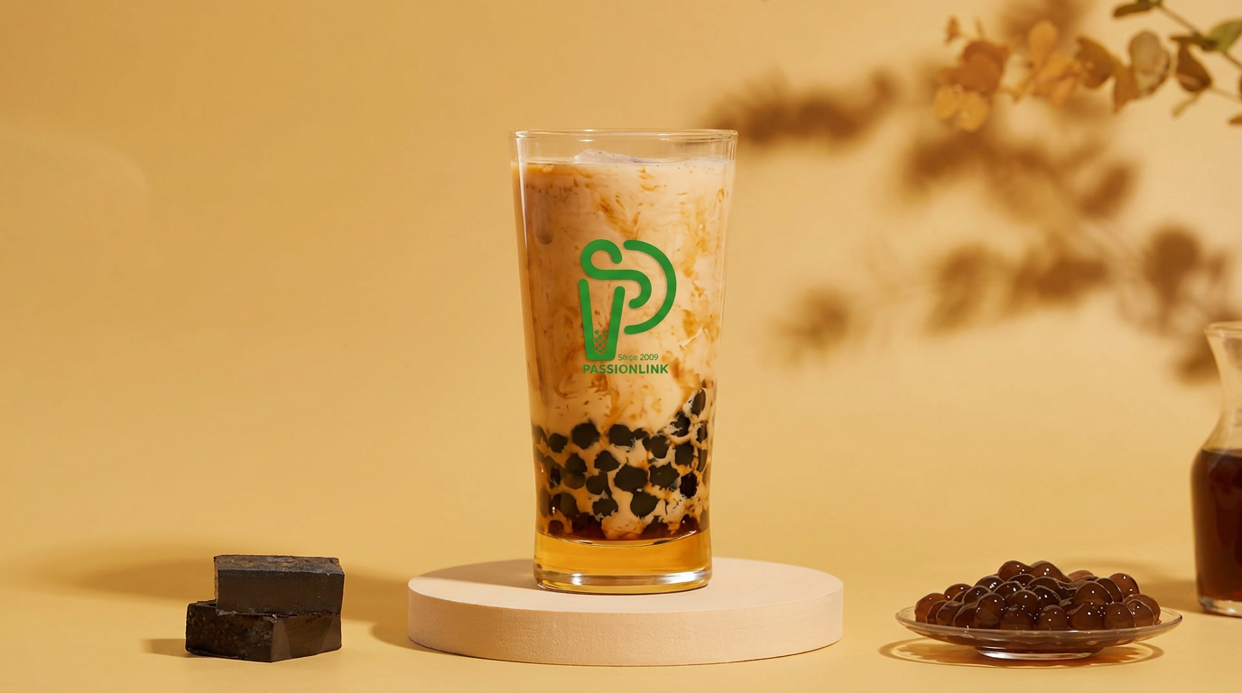 Chụp ảnh món đồ uống thương mại chất lượng cao chuẩn Passion Link minh họa cho đoạn: 2. Chiến Thuật Ghép Đôi Sản Phẩm (Beverage & Food Pairing) Đẩy Cao AOV. Kết hợp hình ảnh đồ uống nghệ thuật từ quầy bar Passion Link, có logo Passion Link tinh tế tăng nhận diện thương hiệu.
